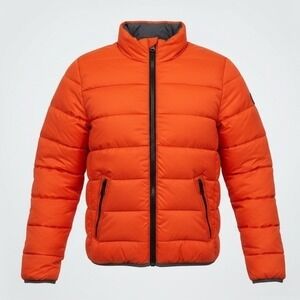 NEW American Eagle Outfitters Puffer SMALL Jacket Orange Down Fill NOTES - AC